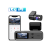 Wi -Fi 2K+1080p 듀얼 채널 자동차 비디오 레코더 1.47 인치 IPS 화면 카메라 DVR DASHCAM