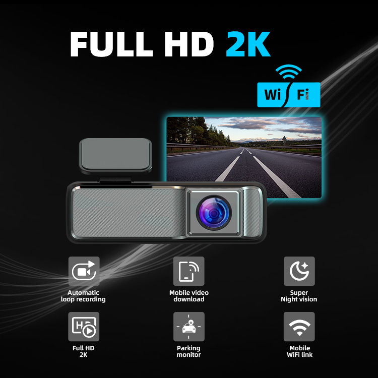2K 256G 자동차 대시 카메라 WiFi 블랙 박스 24 시간 주차 모니터링 