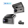 3 카메라 2K+1080p+1080p 비디오 레코더 Wi -Fi 앱 제어 자동차 DVR 대시 캠 