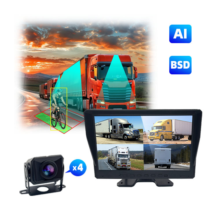 Hệ thống phát hiện điểm mù AI cho người đi bộ và phát hiện xe cho xe tải, xe kéo, RV, xe tải và phương tiện xây dựng