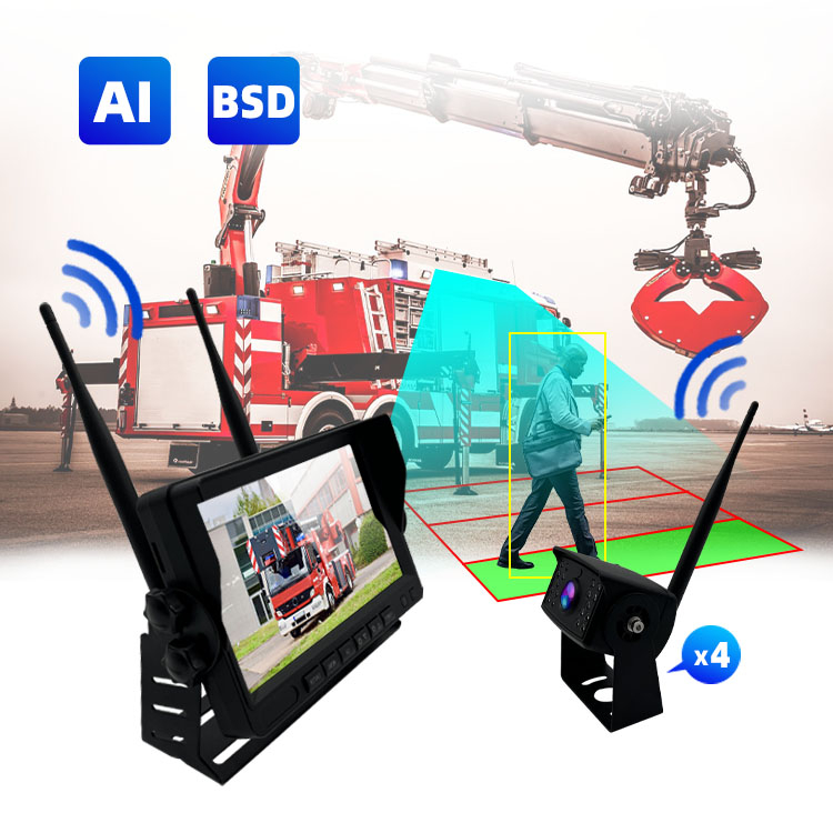 7 인치 4 가지 방법 무선 BSD AI 트럭 모니터 카메라 시스템