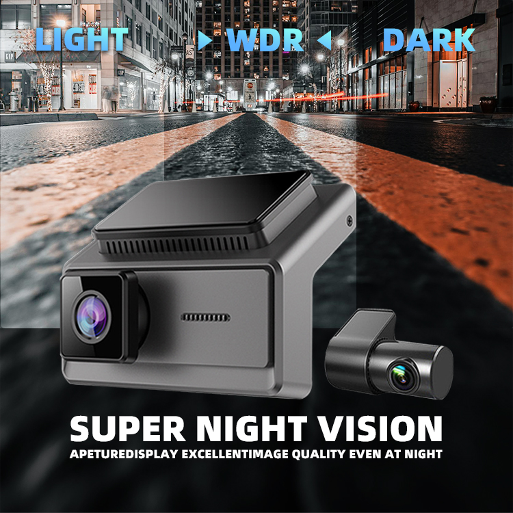 3 카메라 2K+1080p+1080p 비디오 레코더 Wi -Fi 앱 제어 자동차 DVR 대시 캠 