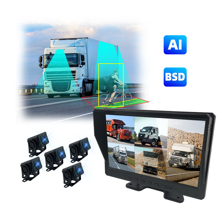 BSD 10.1 pulgadas 5 canales AHD Monitor de control de voz AHD para autobús escolar de vehículos de camiones